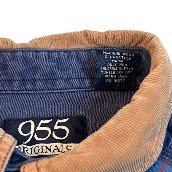 Vintage 955 Originals Button Up Shirt Mens Large Casual Comfy Flannel Denim Top - Picture 11 of 13